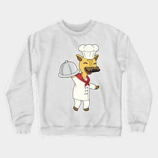 Giraffe as Chef with Cooking apron & Platter Crewneck Sweatshirt